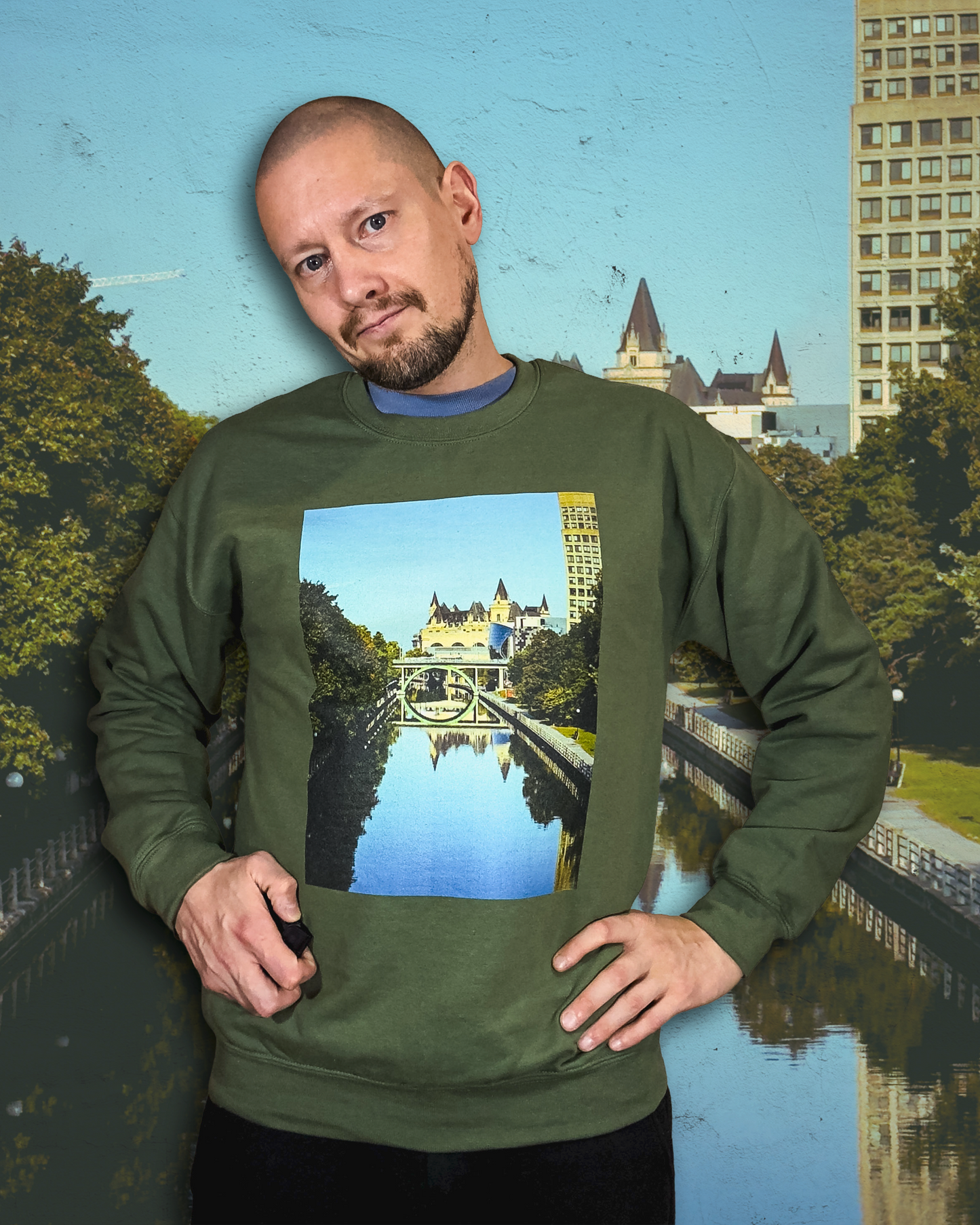 Size M | Château Laurier Rideau Canal View Unisex Sweatshirt