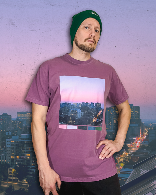 Size L | Downtown Ottawa Sunset Skyline View Unisex Heavyweight T-Shirt – Palette Edition