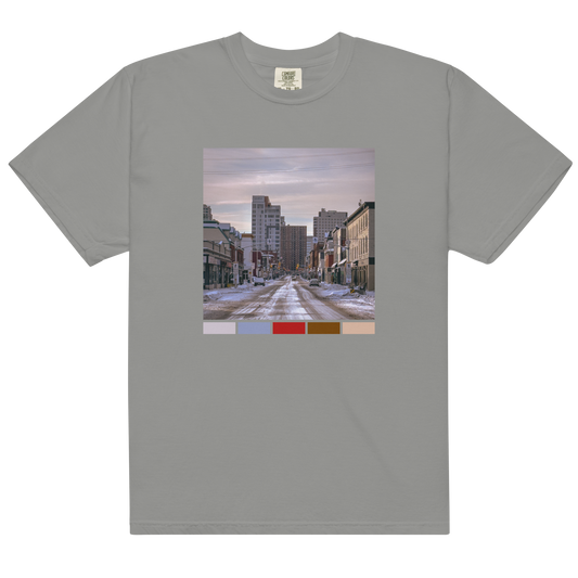 Ottawa Dalhousie Street Winter Morning Unisex Heavyweight T-Shirt – Palette Edition