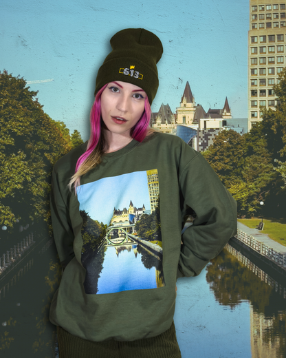 Size M | Château Laurier Rideau Canal View Unisex Sweatshirt