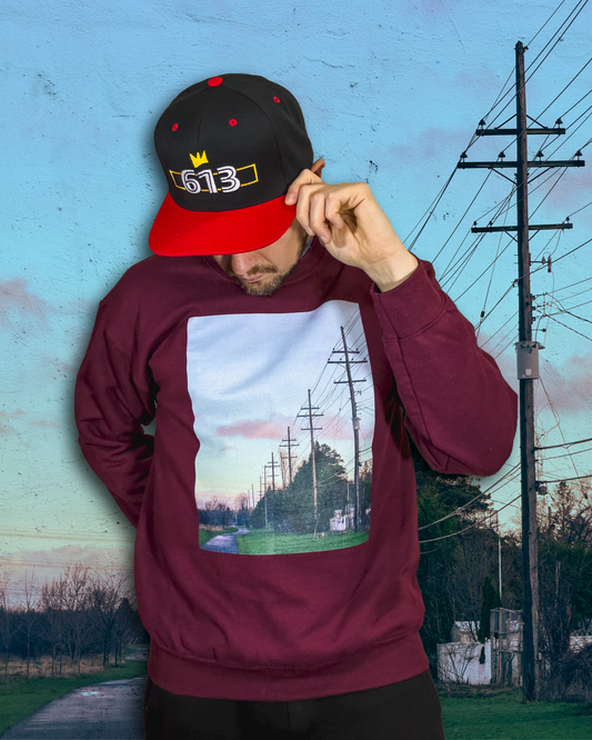 Size M | Pastel Skies and Power Lines Unisex Sweatshirt