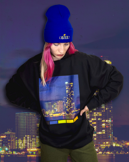 Size L | Claridge Icon Skyline Night View Unisex Premium Sweatshirt – Palette Edition