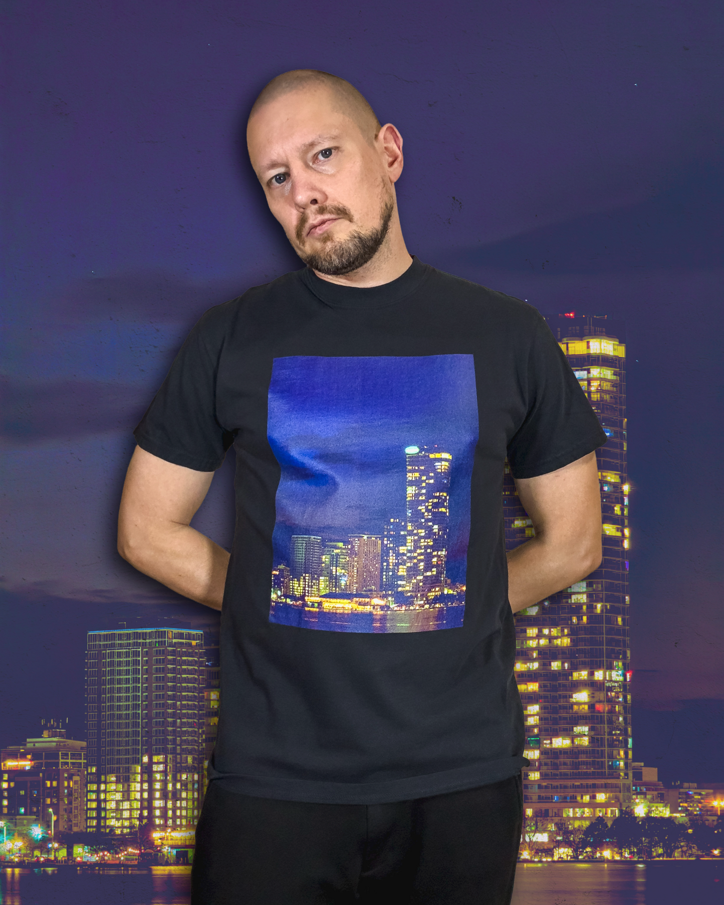 Size M | Claridge Icon Skyline Night View Unisex T-Shirt