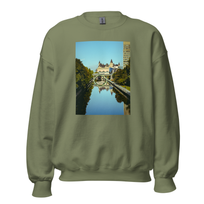 Size M | Château Laurier Rideau Canal View Unisex Sweatshirt